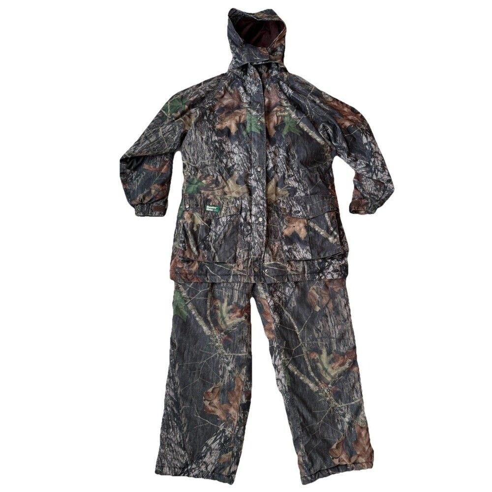VTG Gamehide Insulated Hunter Hide Mossy Oak Camo Coat & Bibs Mens Medium SET